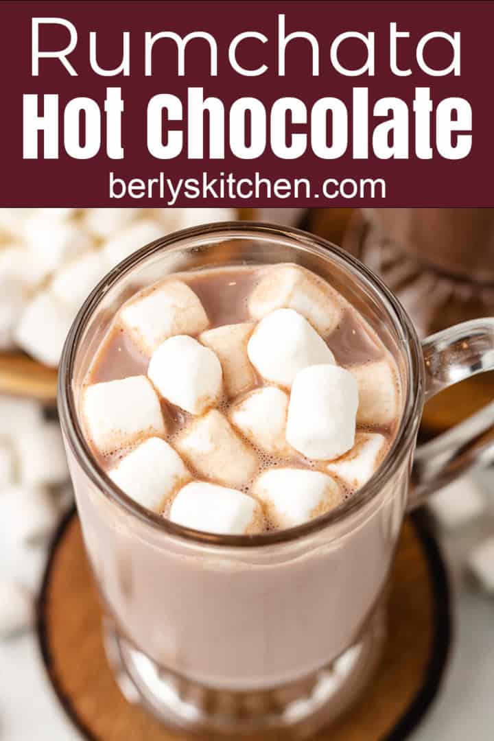 RumChata hot cocoa served with marshmallows.