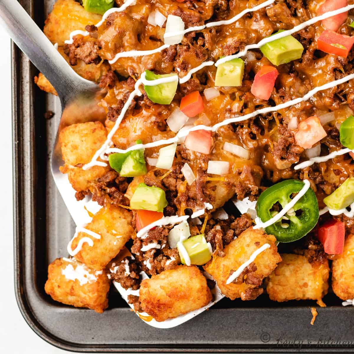 Tater tot nachos (totchos)