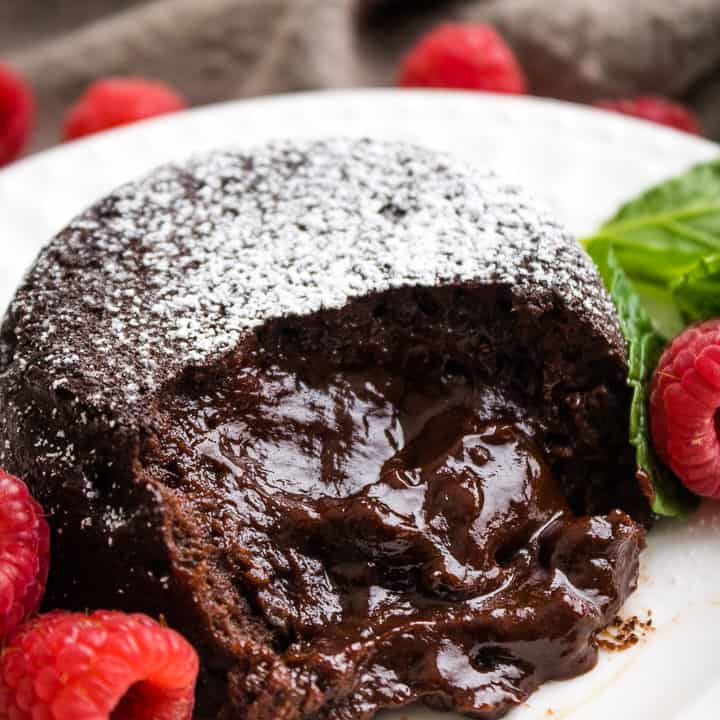 Instant pot lava cakes with fresh berries.