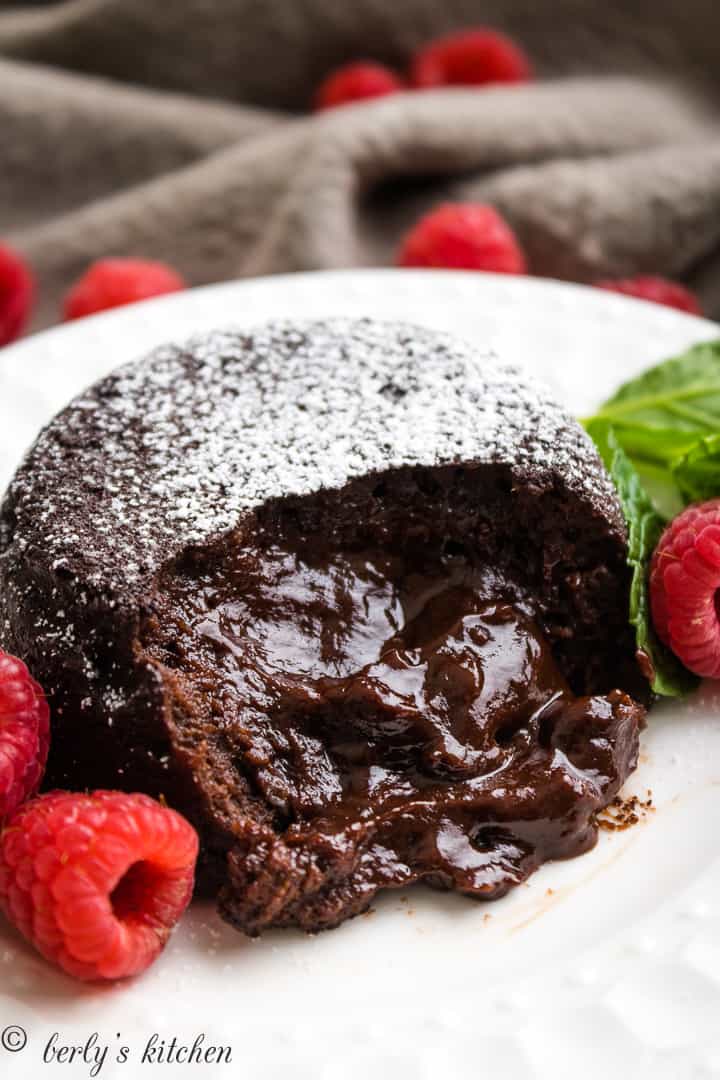 Instant Pot Lava Cakes with fresh berries.