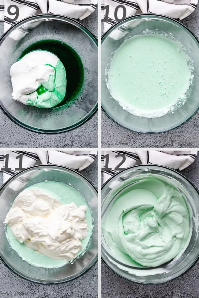 Collage style photo showing how to make homemade whipped cream.