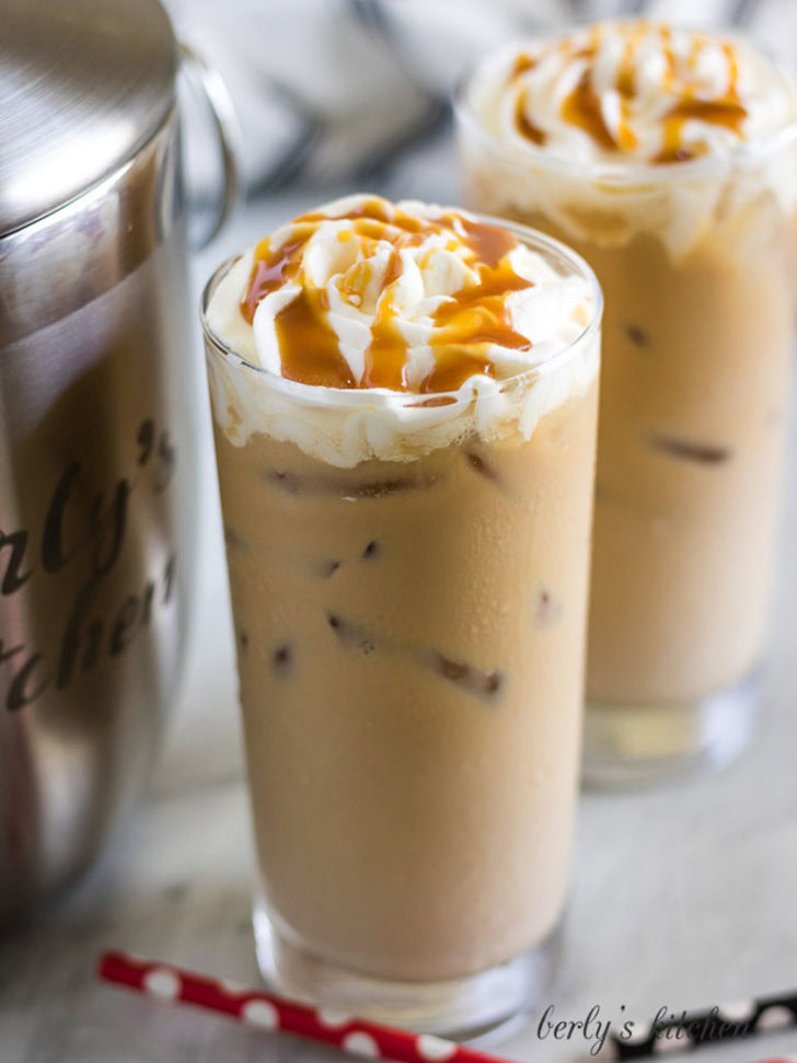 Bailey's iced coffee with whipped cream.