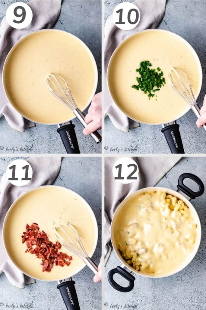 Collage style photo of how to make a jalapeno cheese sauce.