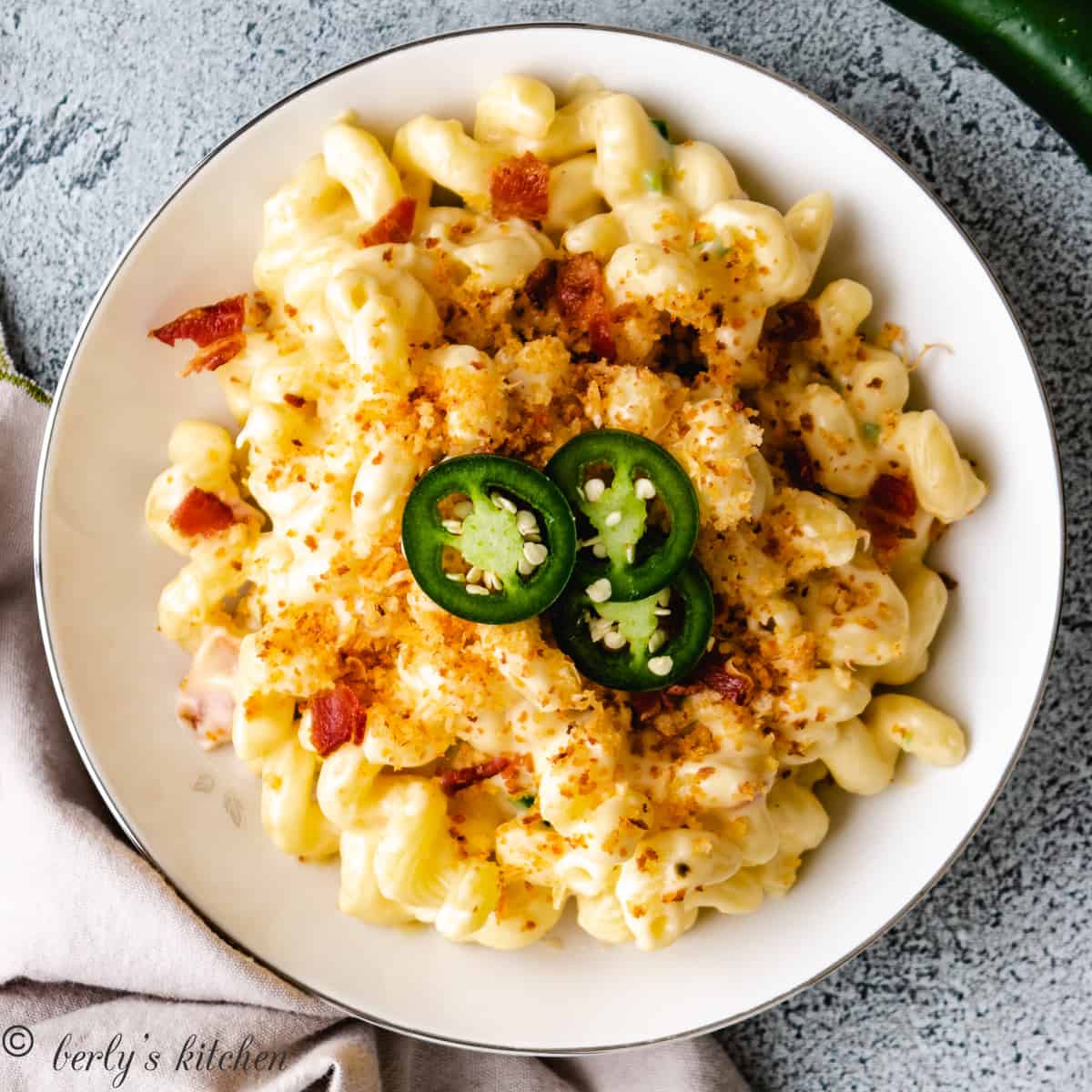 Jalapeño bacon mac and cheese