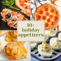 Collage showing photos of appetizers.