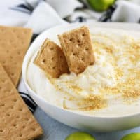 Key lime dip with graham crackers.