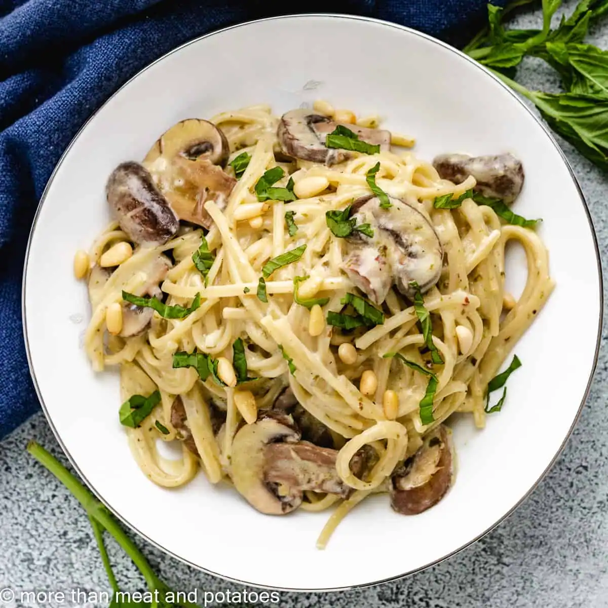 Mushroom Pesto Pasta