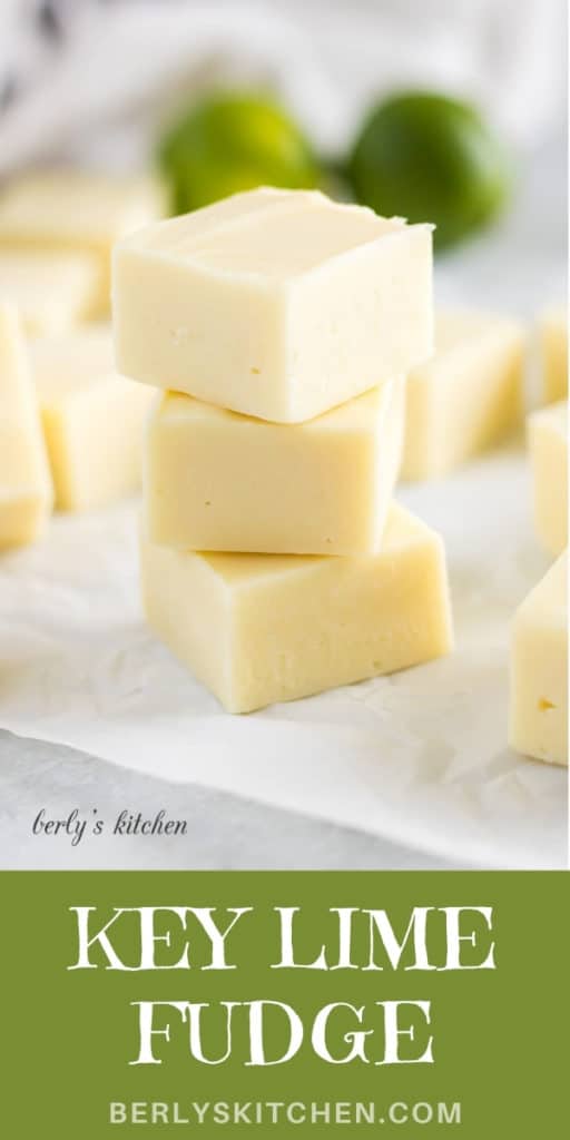 Key Lime Fudge in a stack.
