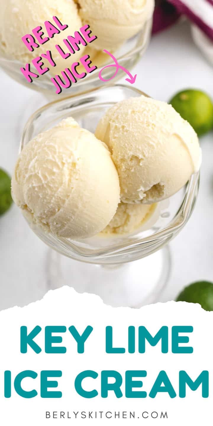 Scoops of key lime ice cream in a dish.