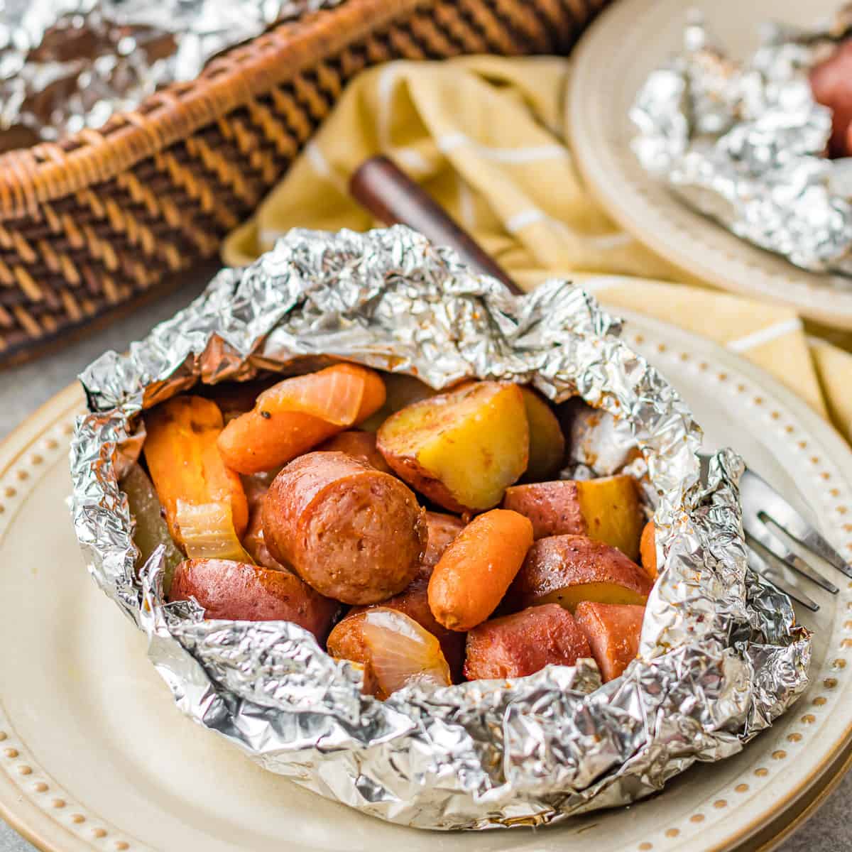 Sausage potato foil packets