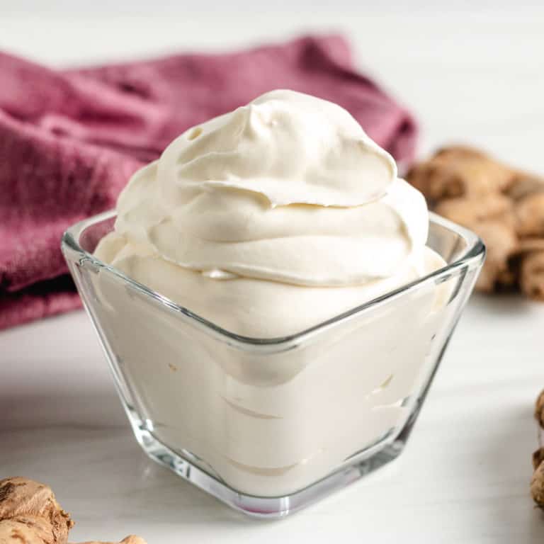 Ginger infused whipped cream