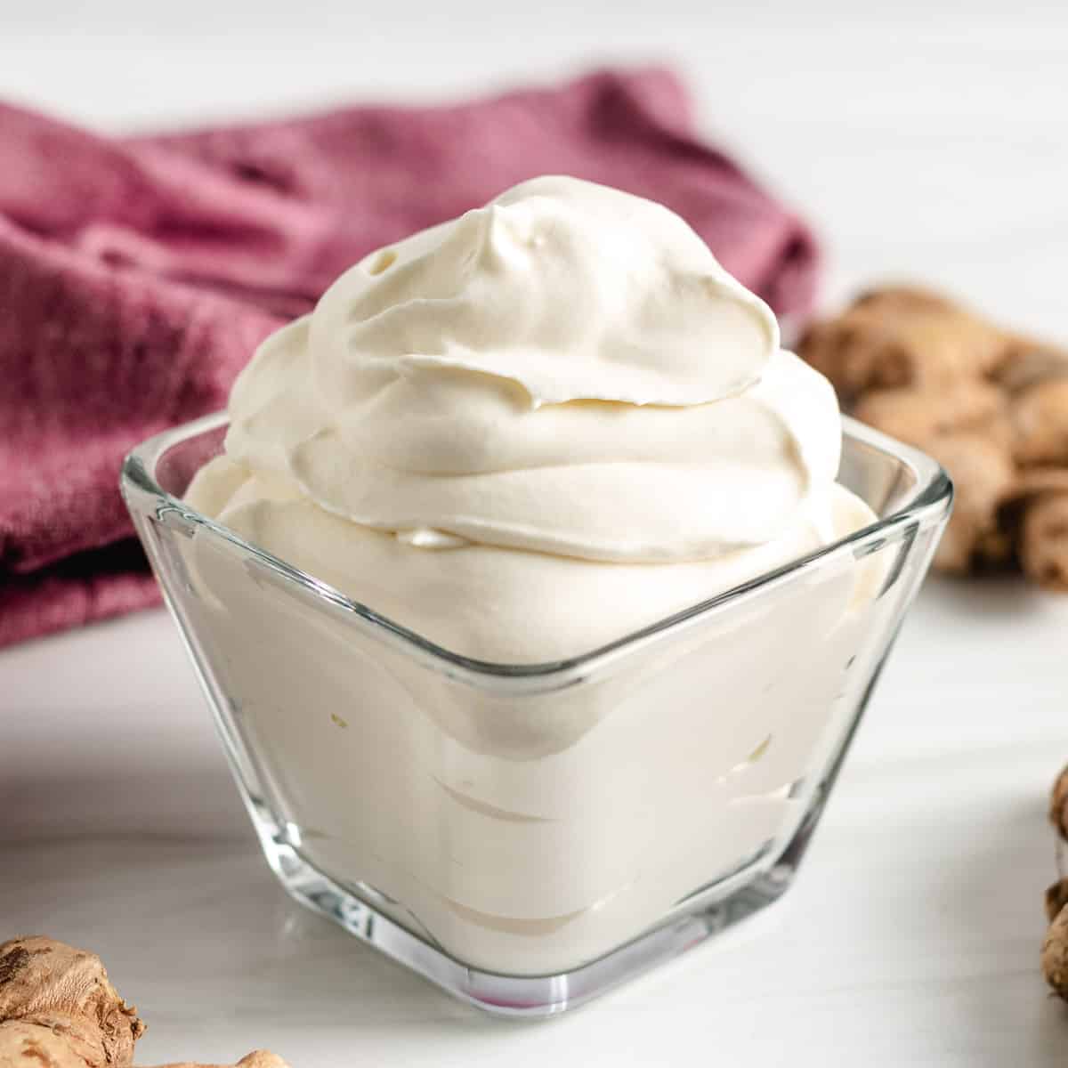 Ginger infused whipped cream
