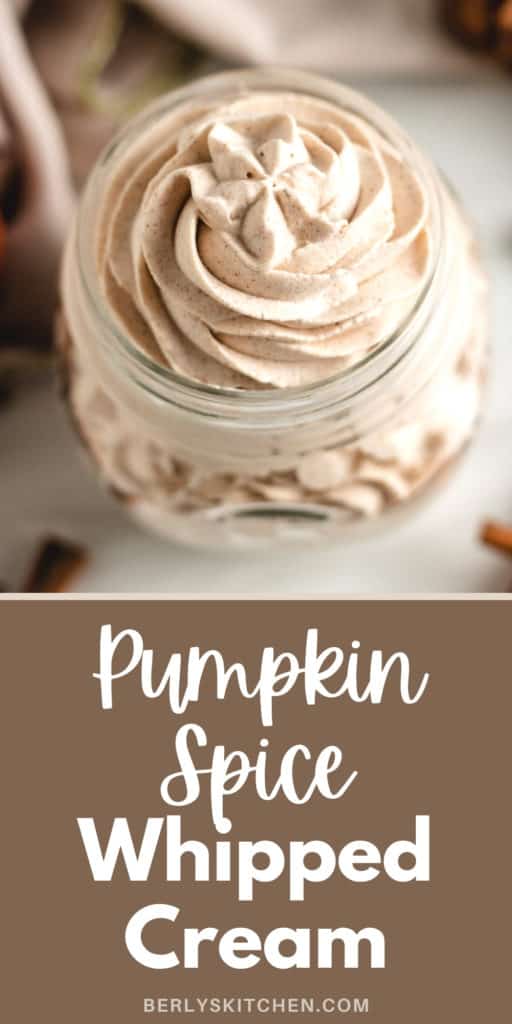 Spice whipped cream in a jar.