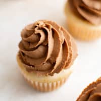 Cupcake with hazelnut frosting.