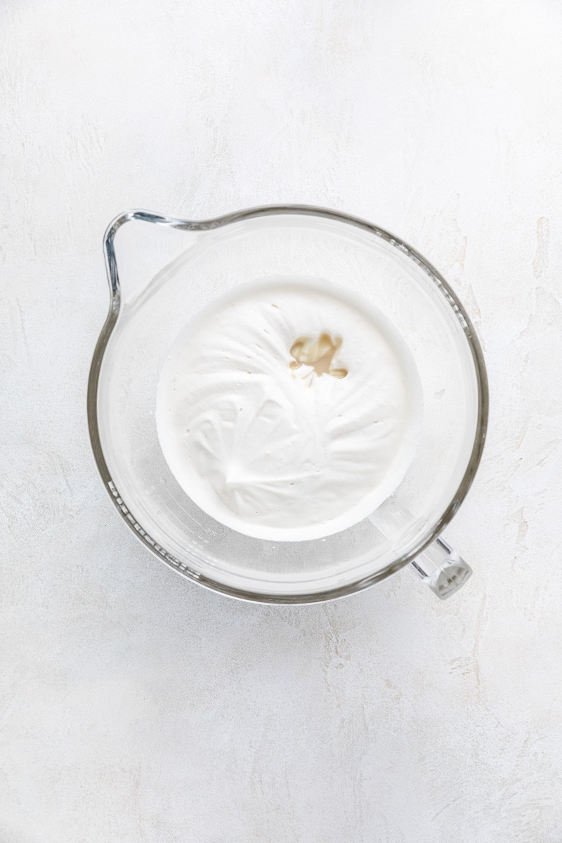 Sweetened condensed milk with whipped cream.