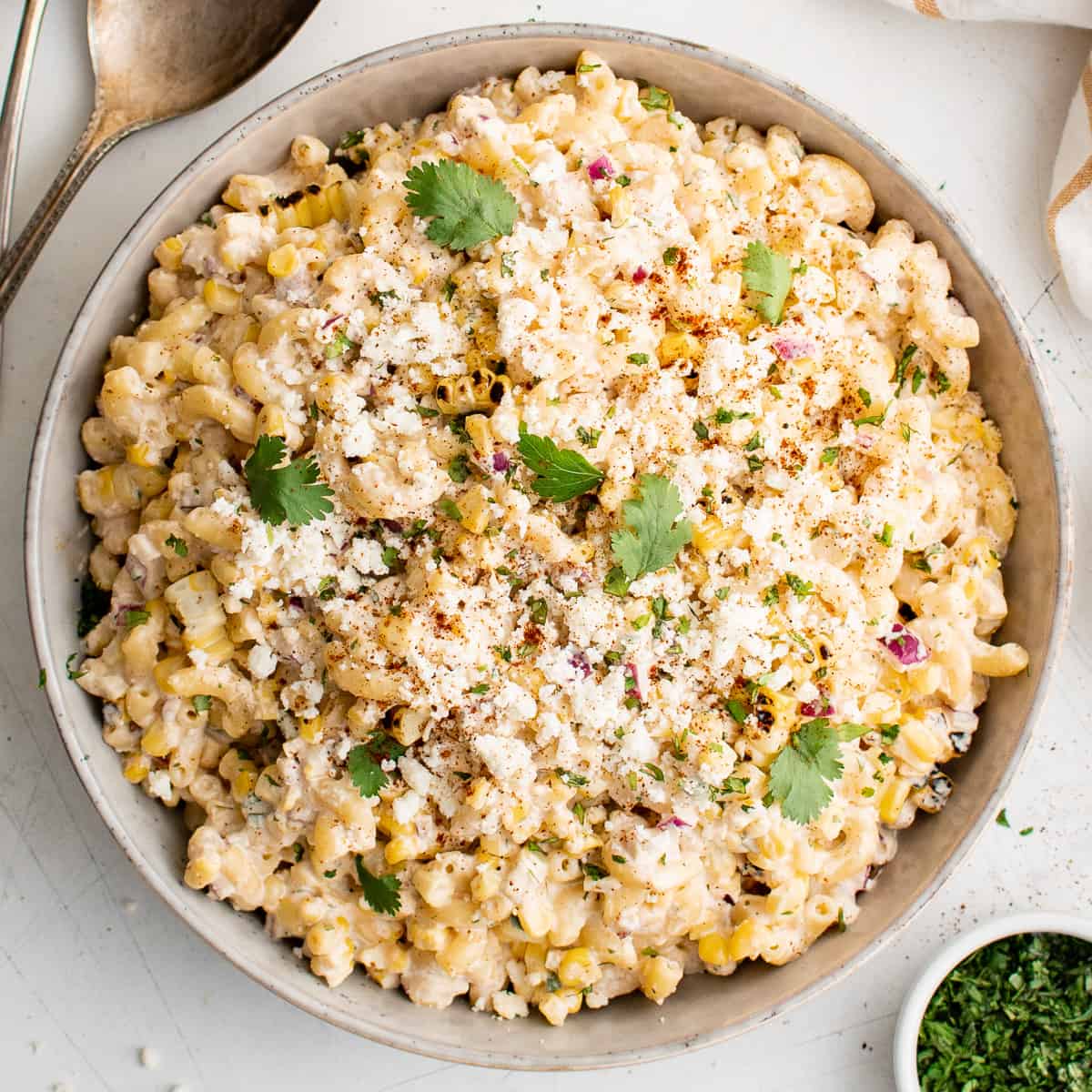 Mexican street corn pasta salad