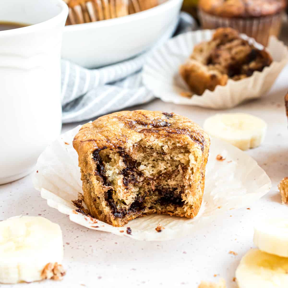 Banana nutella muffins