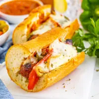 Italian sausage sandwiches with cheese.