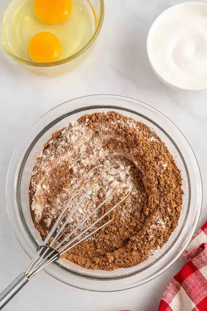 Ingredients for black forest cake in a bowl.