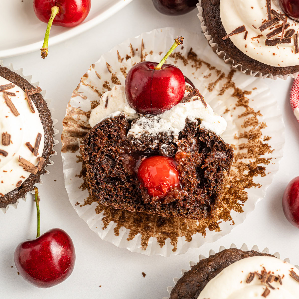 Black forest cupcakes