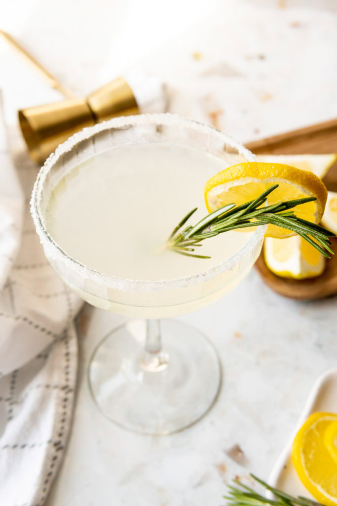 Citrus margarita in a glass.