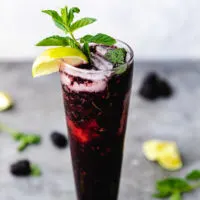Blackberry mojito with mint.