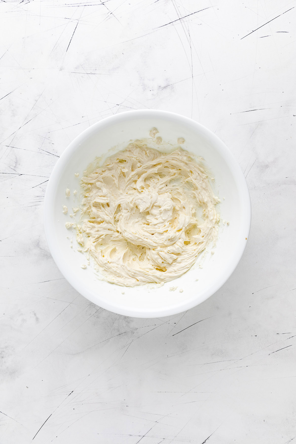 Cream cheese mixed with mayonnaise and spices.