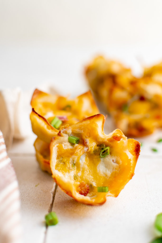 Cheesy jalapeno appetizers in wonton cups.