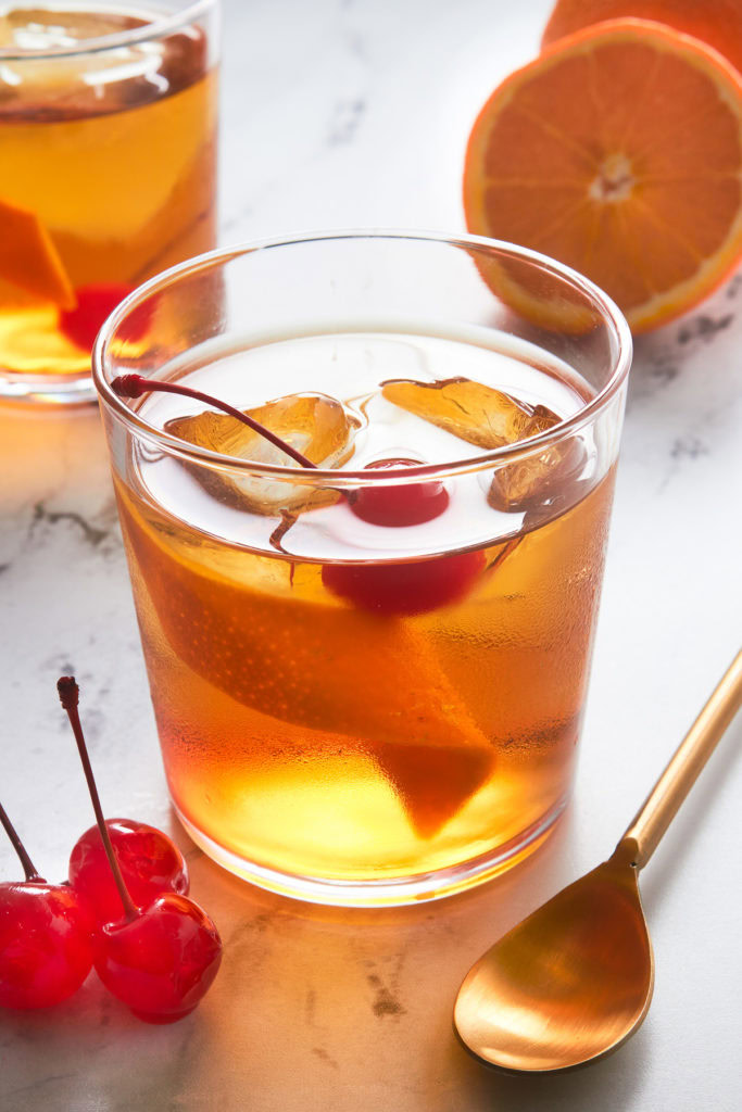 Old fashioned recipe with an orange twist.