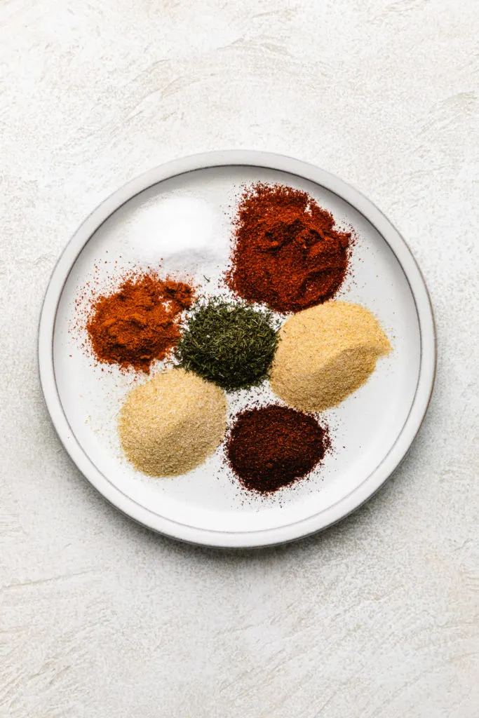 Spices on a plate.