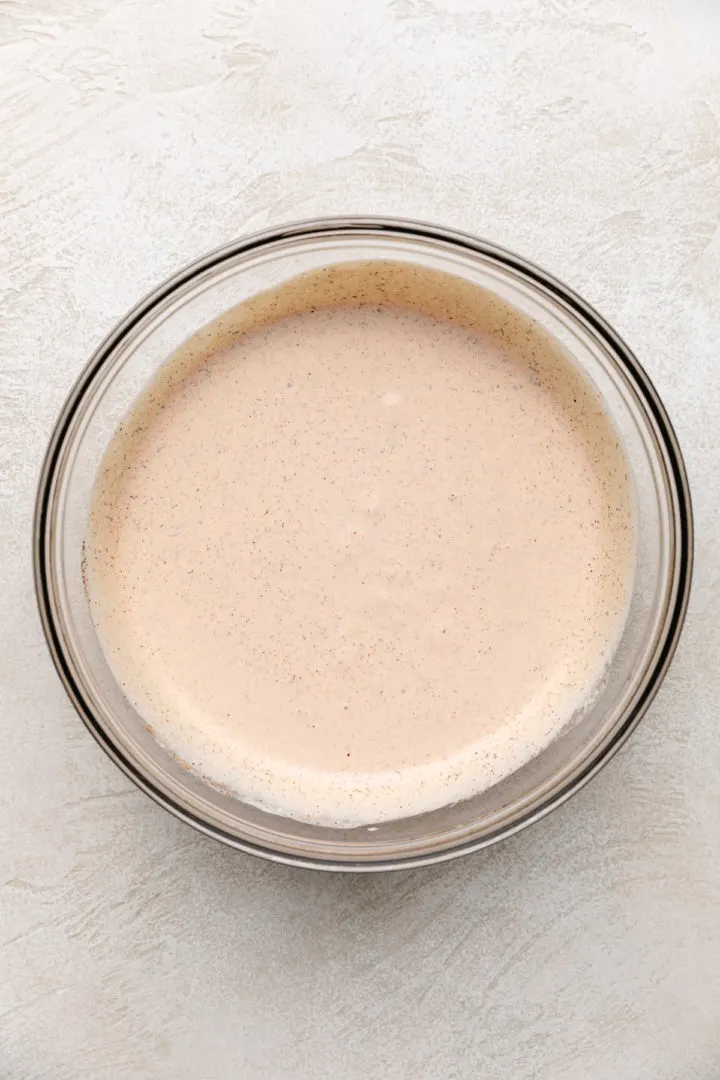 Chipotle ranch dressing in a ranch bowl.