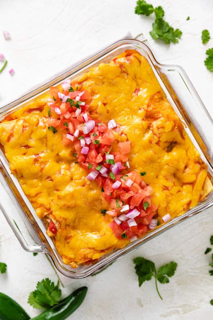 Layered Chicken Enchilada Casserole