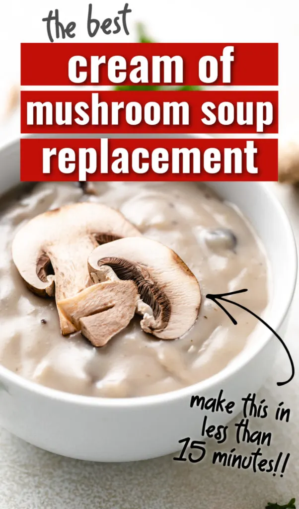 Mushroom soup in a white bowl.