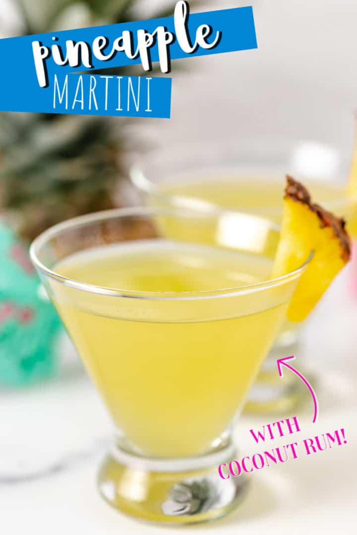 Pineapple martini made with coconut rum.