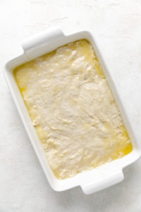 Biscuit dough in butter.