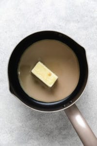 Bailey's and butter in a pan.