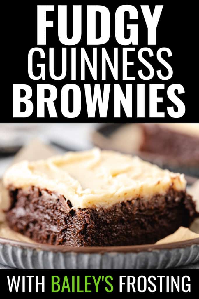 Bailey's frosting smeared over a Guinness brownie.