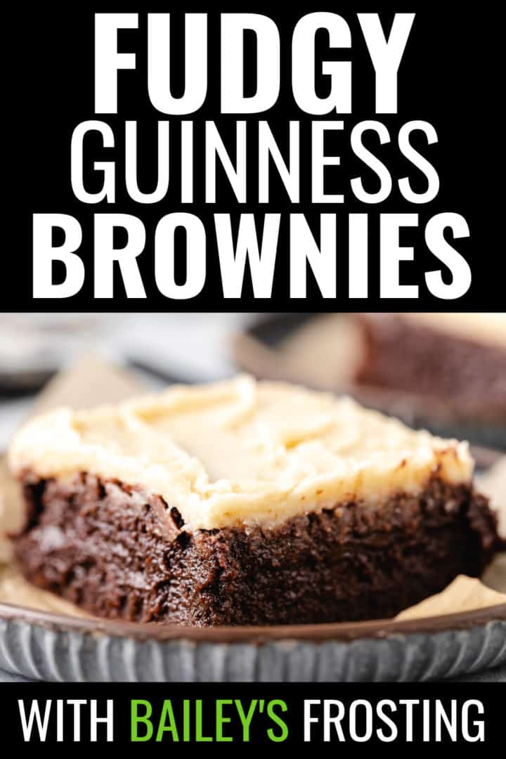 Bailey's frosting smeared over a guinness brownie.