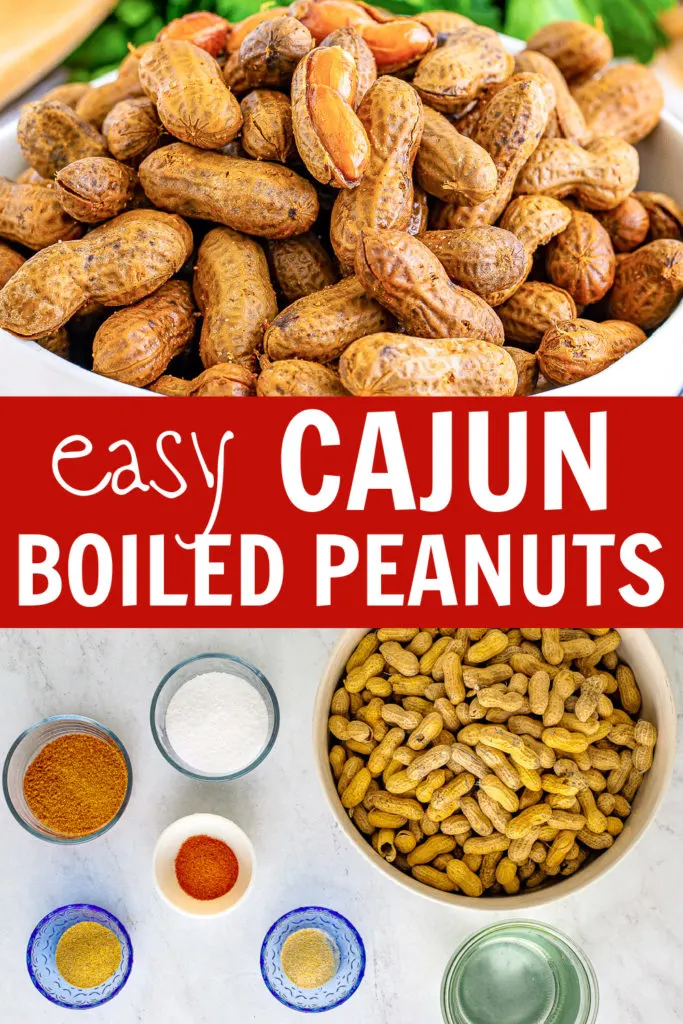 Boiled peanuts with ingredients.