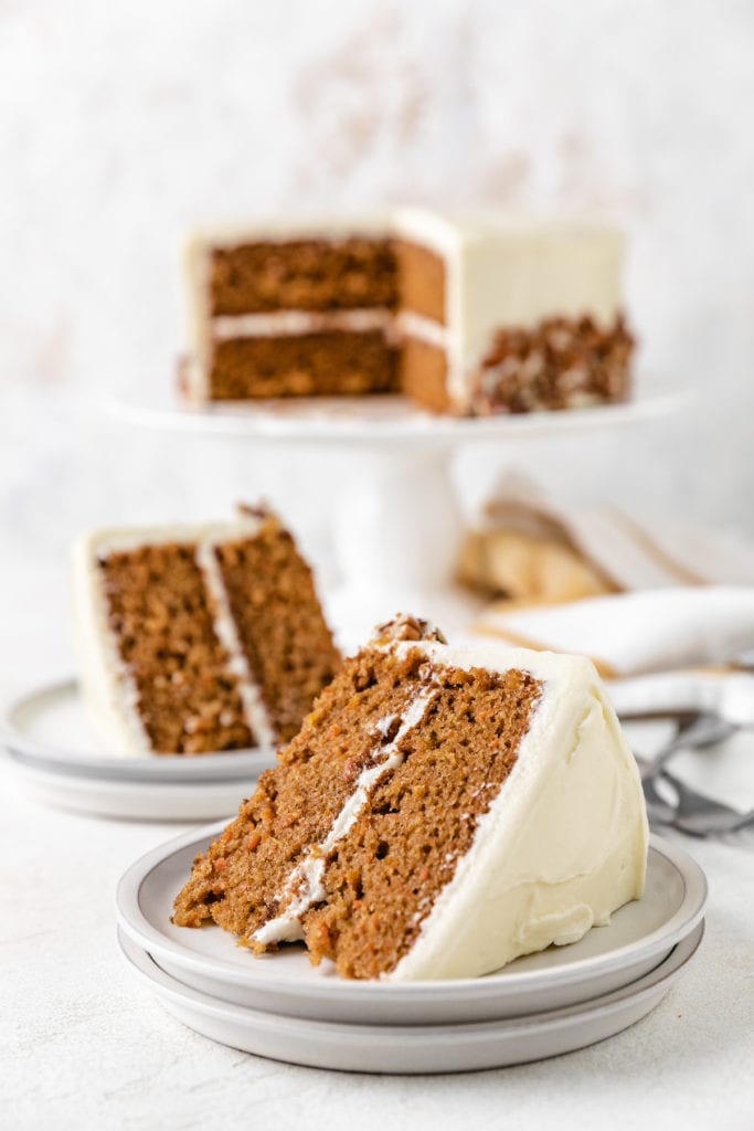 Cake with two slices taken out.