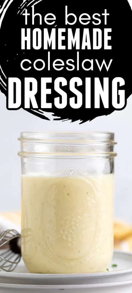 Coleslaw dressing in a jar.