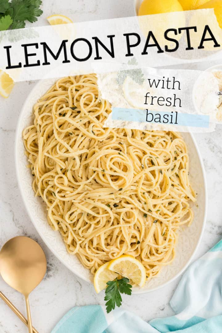 Platter of lemon pasta.