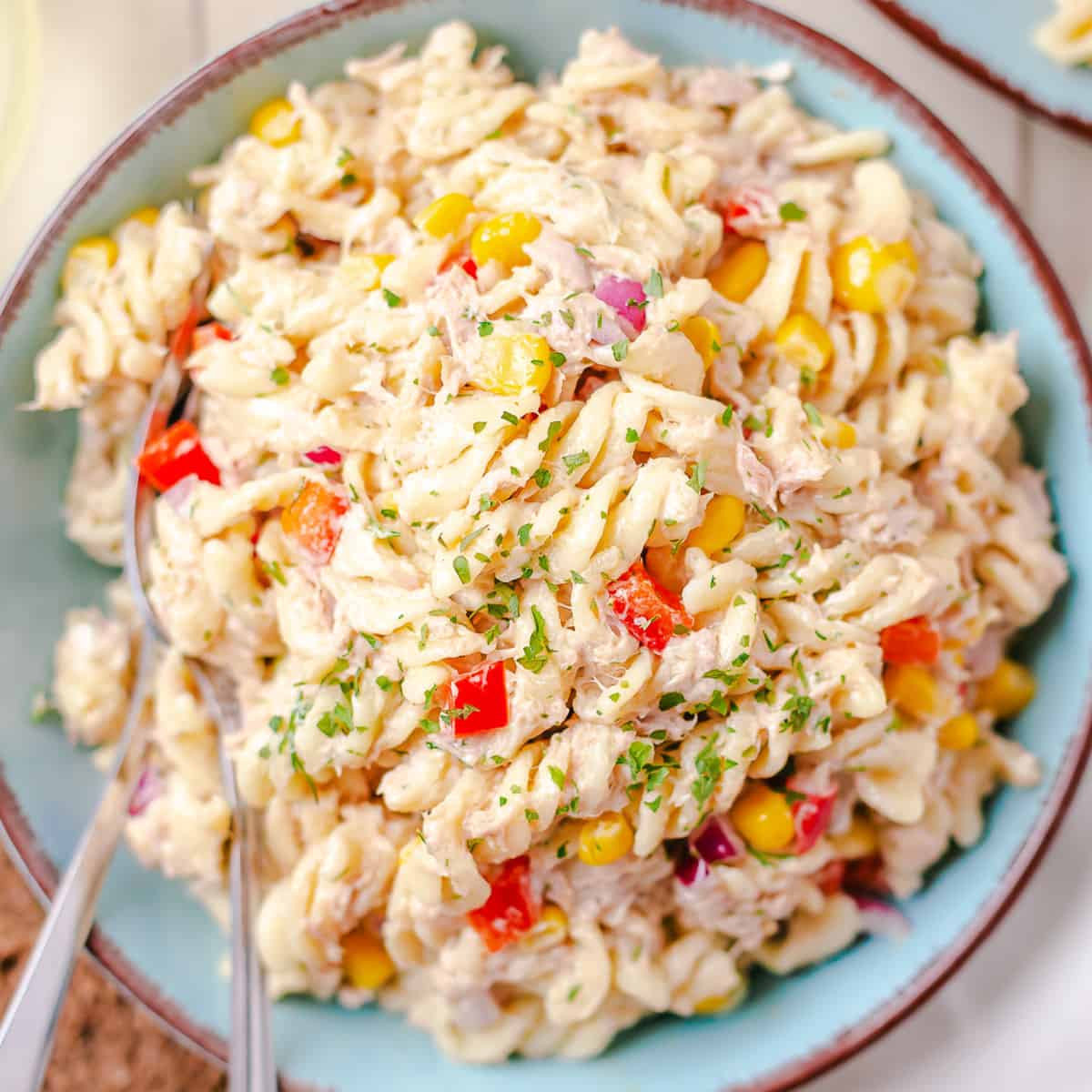 Creamy tuna pasta salad