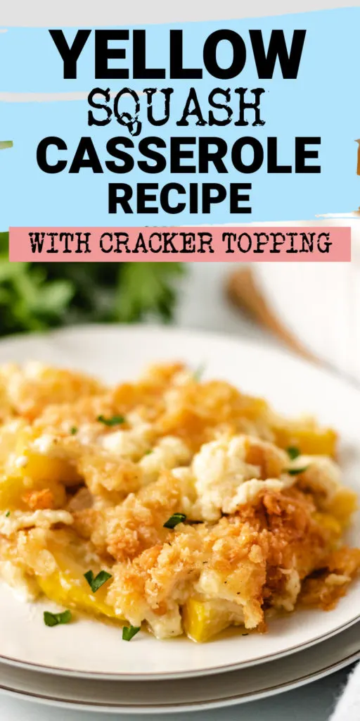 Summer squash casserole with cracker topping.