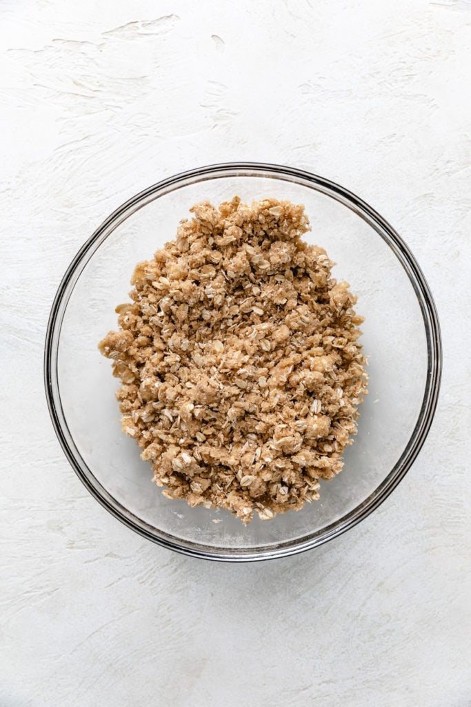 Crisp topping in a bowl.