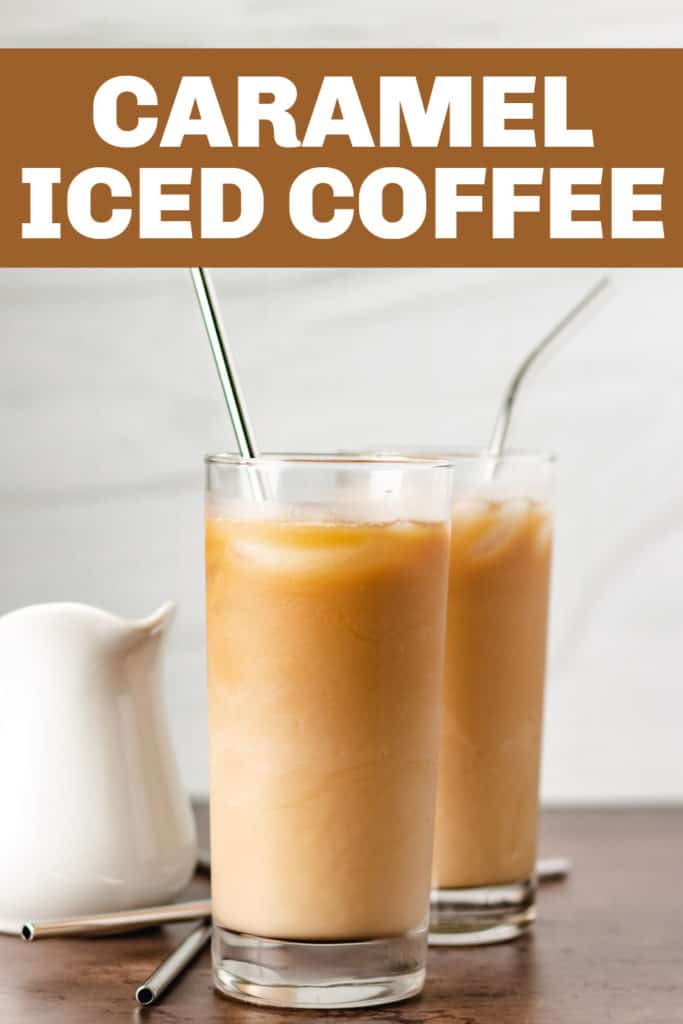 Iced coffee with metal straws.