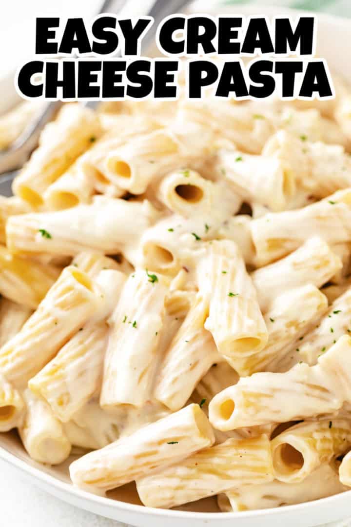 Rigatoni with creamy pasta sauce.
