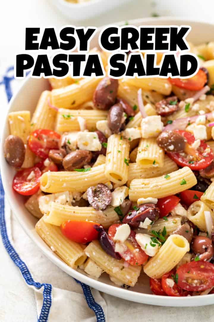 Tomatoes, cheese, onions, and olives tossed with cooked pasta.