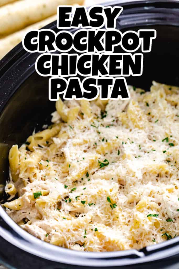 Olive Garden chicken pasta in a slow cooker.