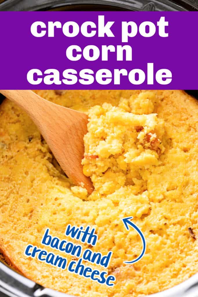 Close up view of corn casserole.